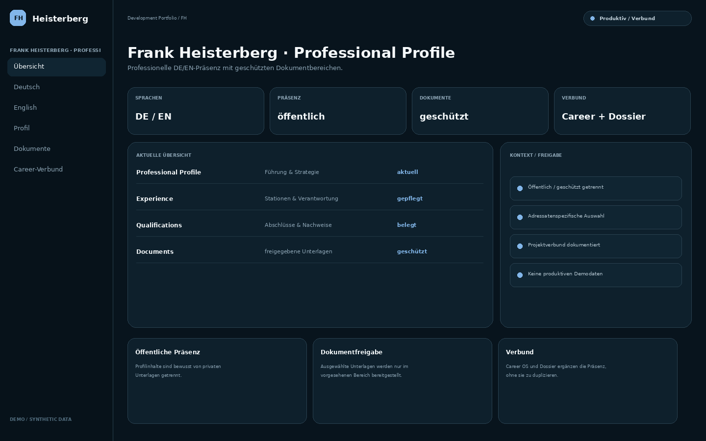 Demo Frank Heisterberg · Professional Profile